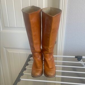 Frye Women's Orange Leather Heeled Boots